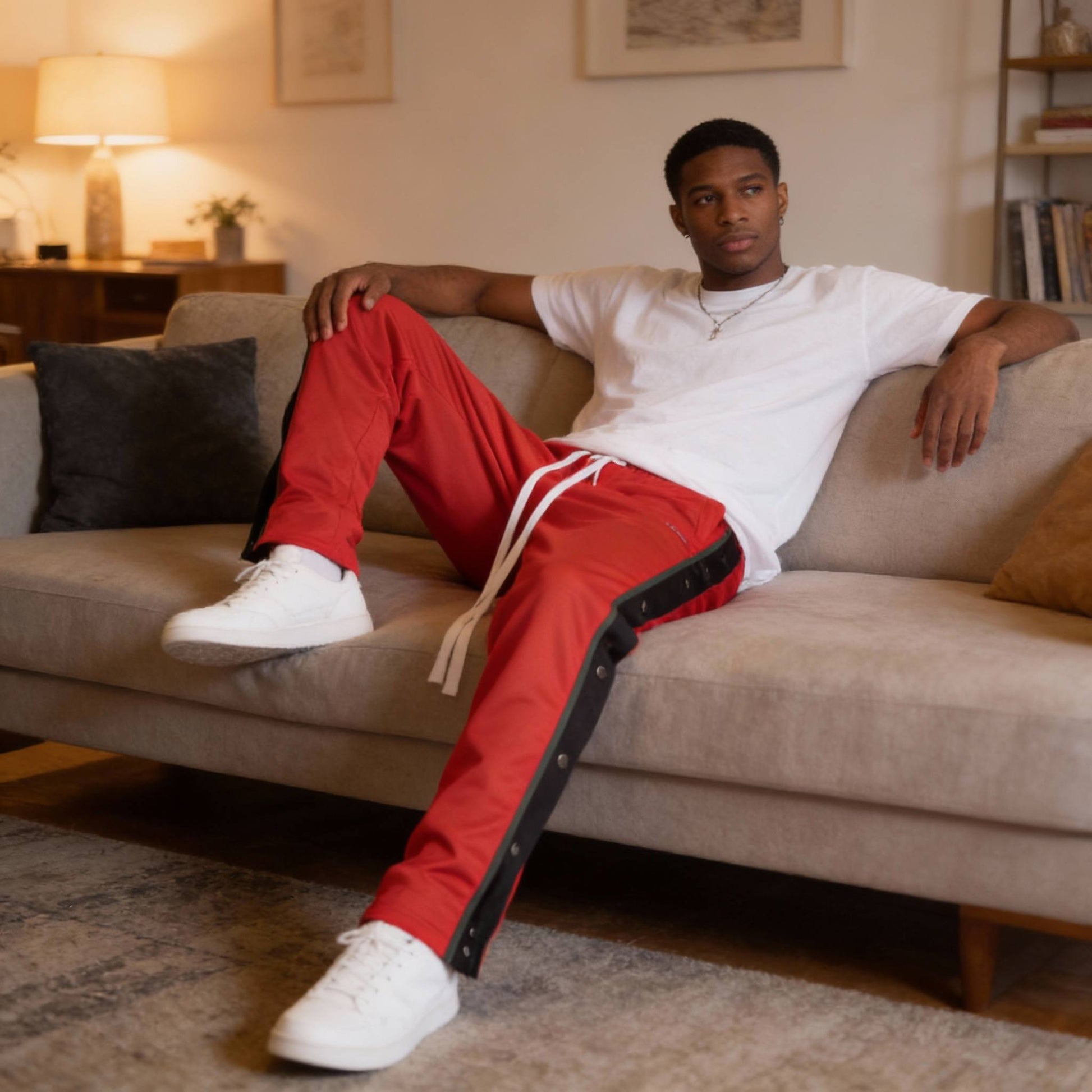 Snap Button Track Pants - ZumBuys