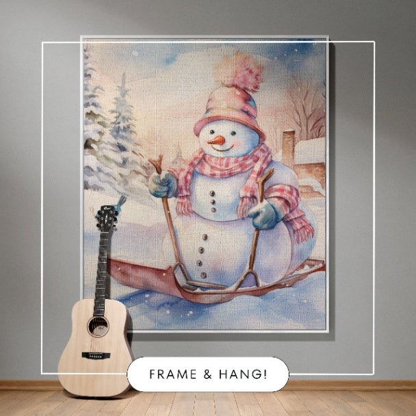 Snowman Sled Adventure Woven Blankets - ZumBuys