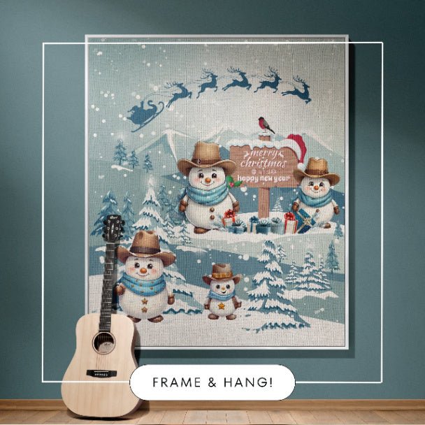 Snowy Cowboy Holiday Woven Blankets - ZumBuys