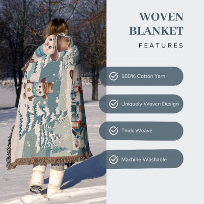 Snowy Cowboy Holiday Woven Blankets - ZumBuys