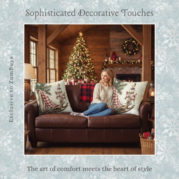 Snowy Times Together Square Pillow Cover - ZumBuys