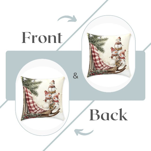 Snowy Times Together Square Pillow - ZumBuys