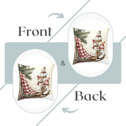 Snowy Times Together Square Pillow - ZumBuys