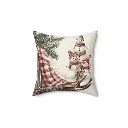 Snowy Times Together Square Pillow - ZumBuys