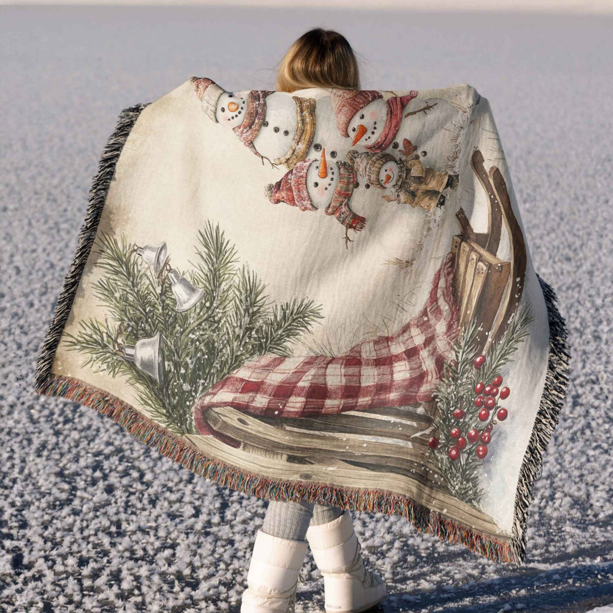Snowy Times Together Woven Blanket - ZumBuys