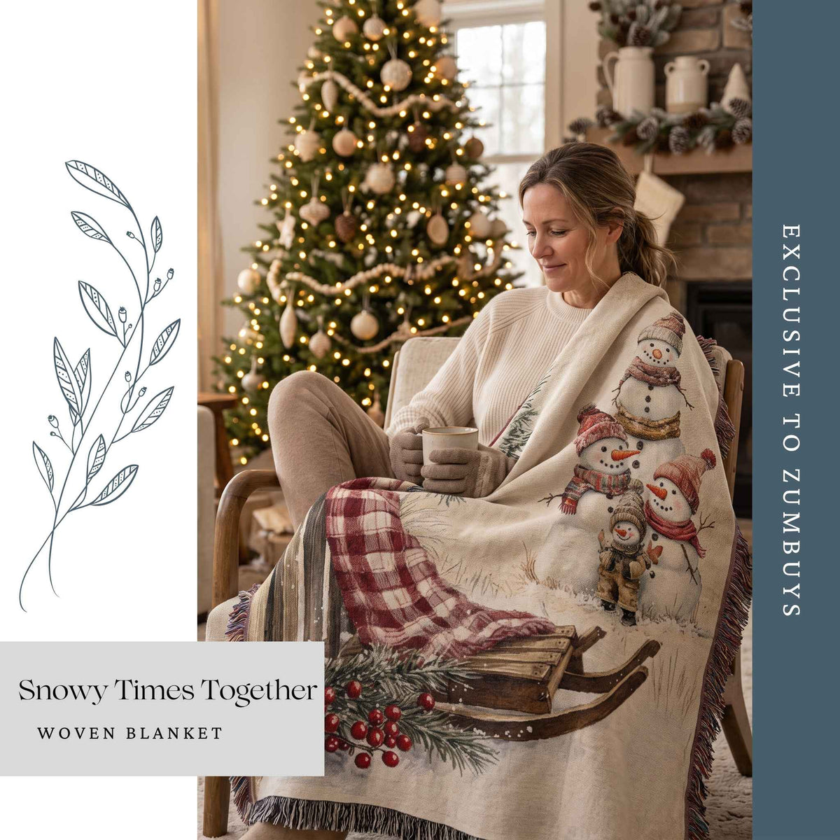 Snowy Times Together Woven Blanket - ZumBuys