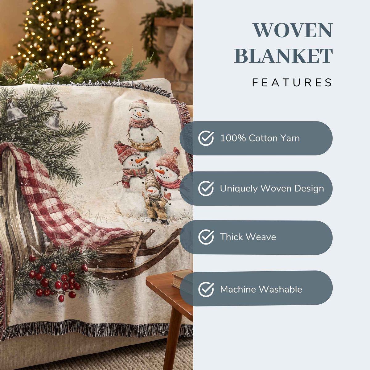 Snowy Times Together Woven Blanket - ZumBuys