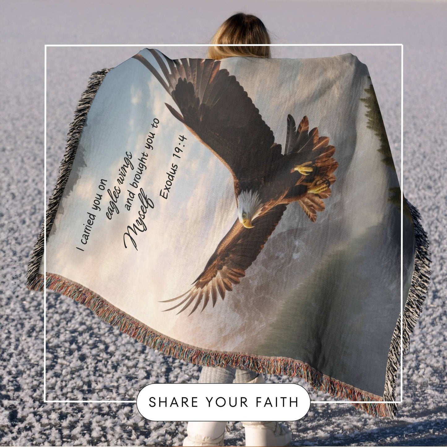 Soar in Faith Woven Blanket - ZumBuys