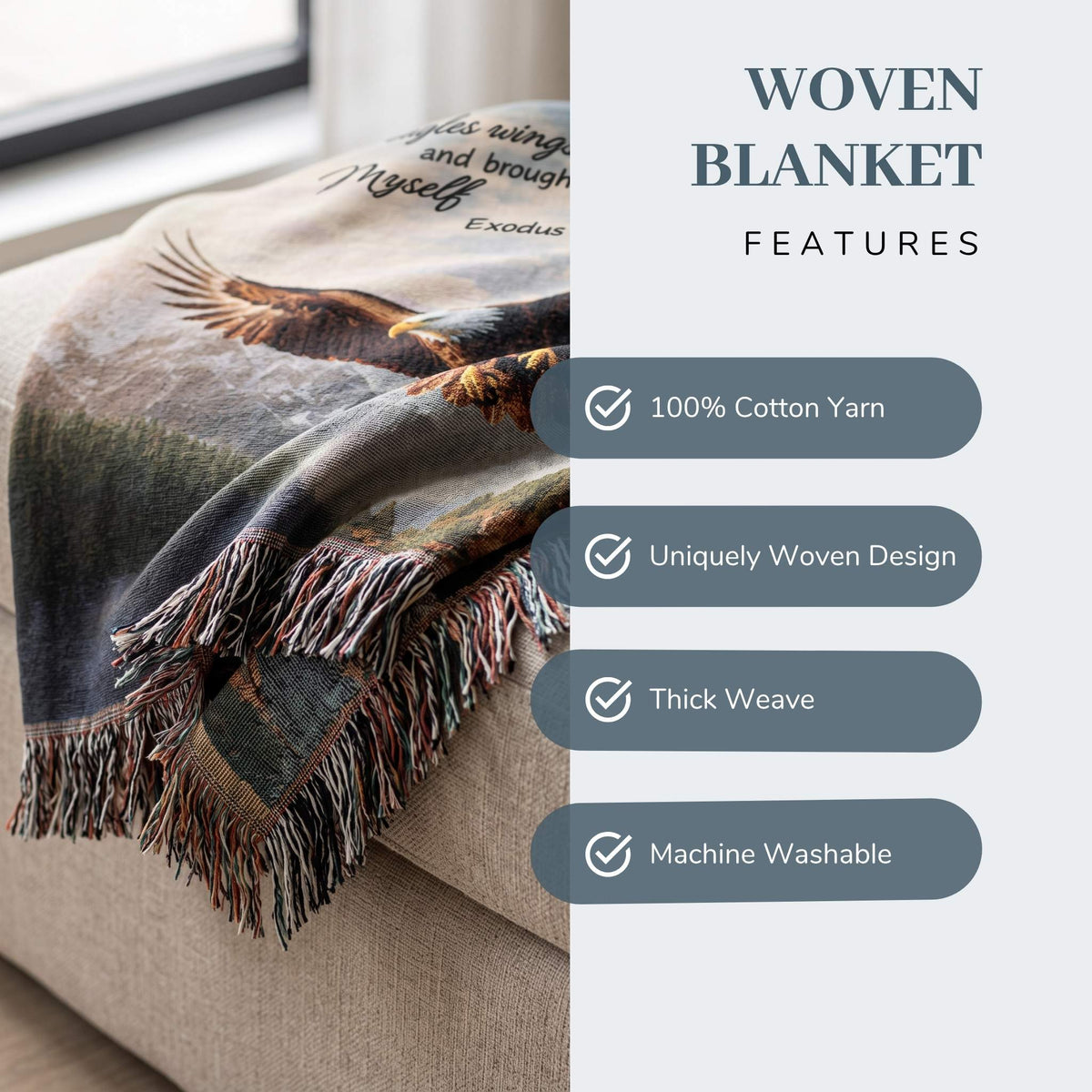 Soar in Faith Woven Blanket - ZumBuys