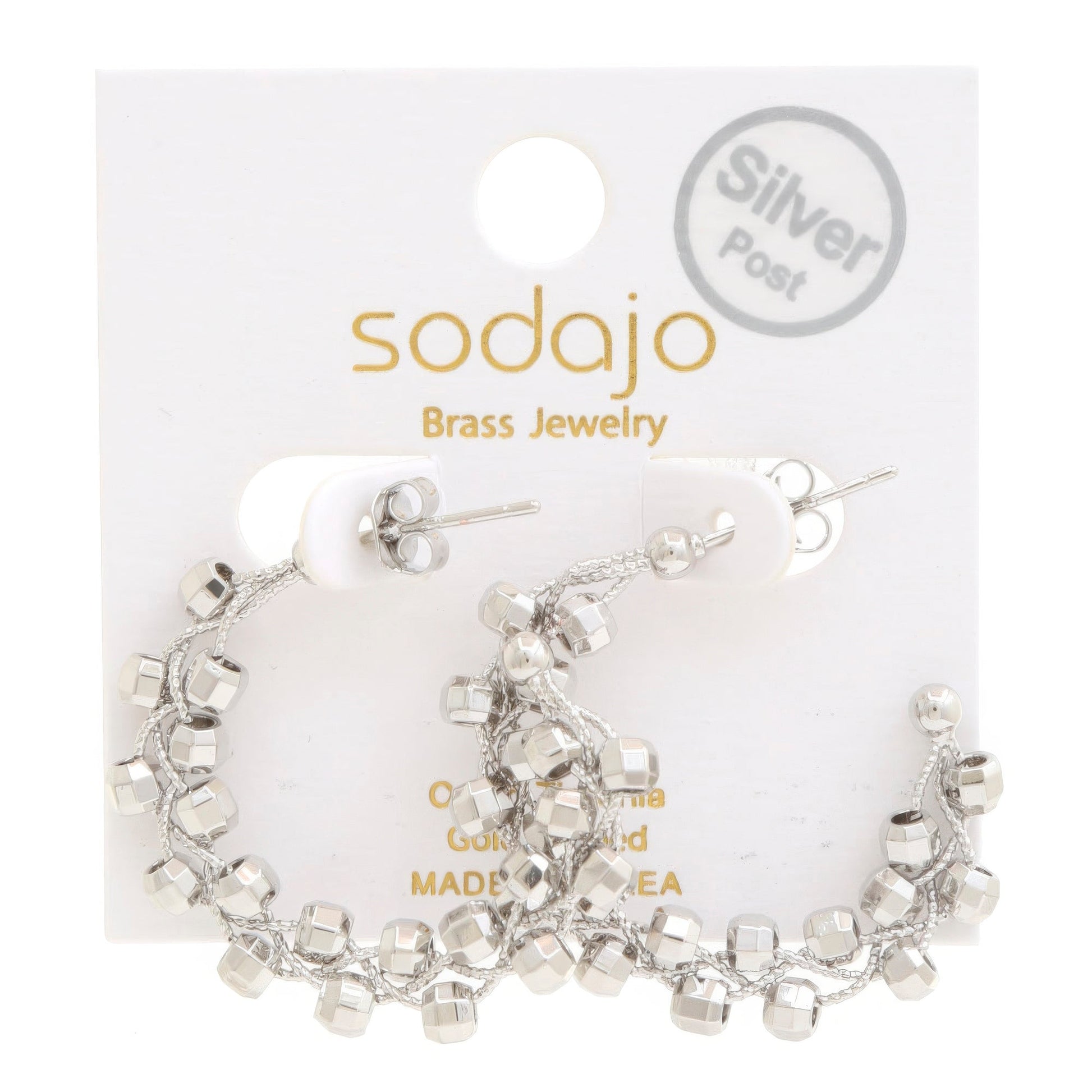 Sodajo Beaded Open Hoop Gold Dipped Earring - ZumBuys