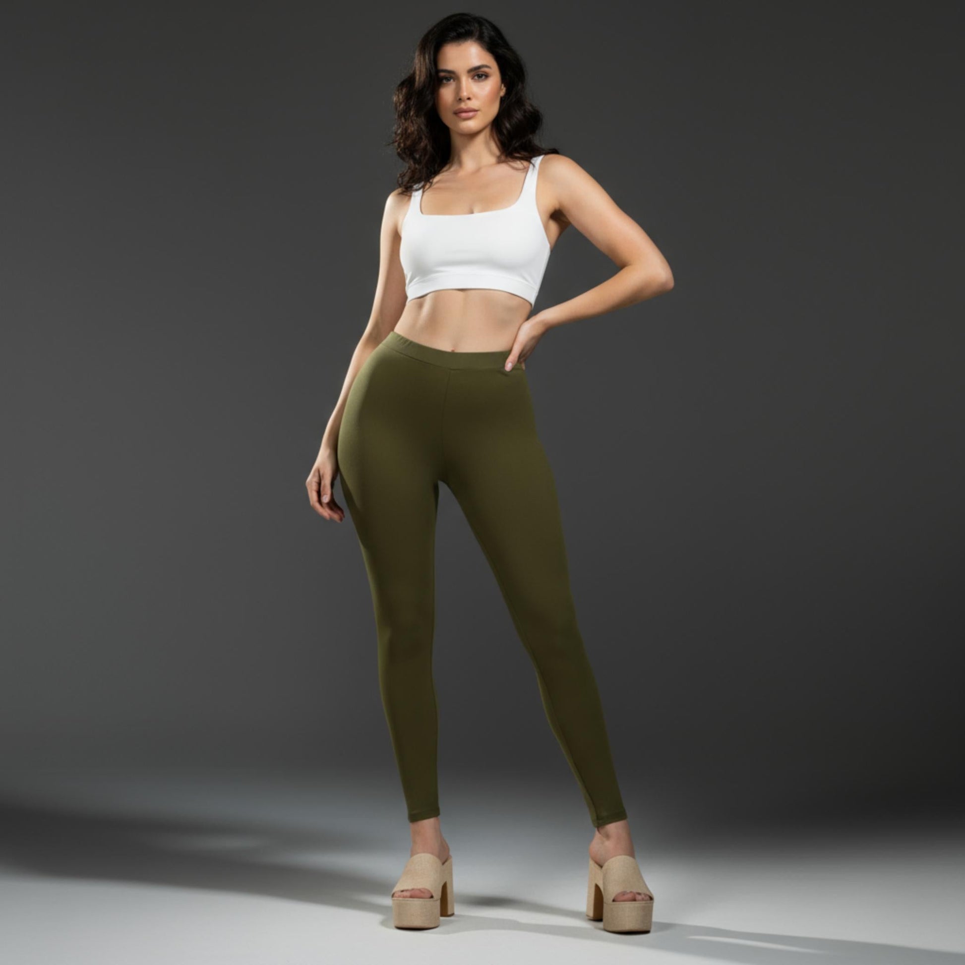 Solid High Waist Legging - ZumBuys
