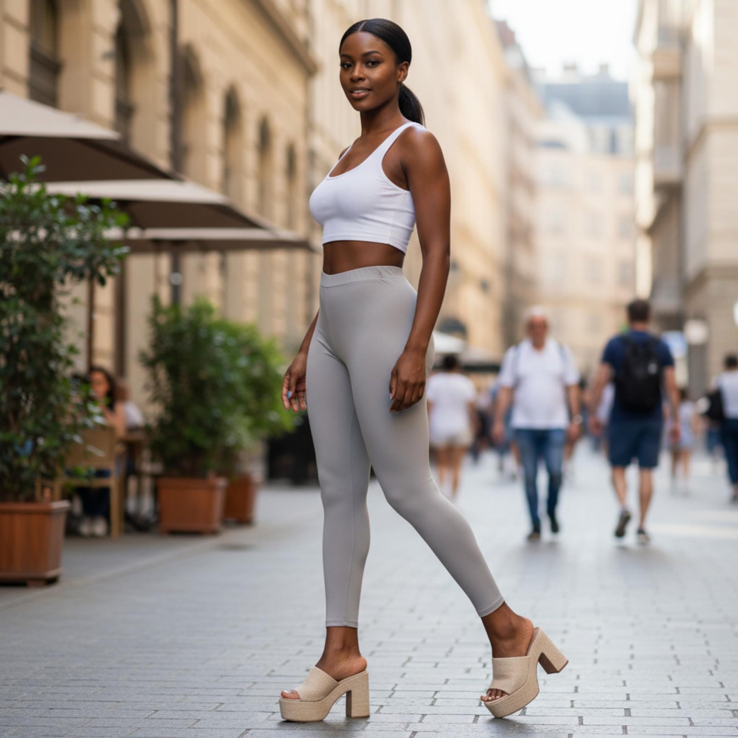 Solid High Waist Legging - ZumBuys