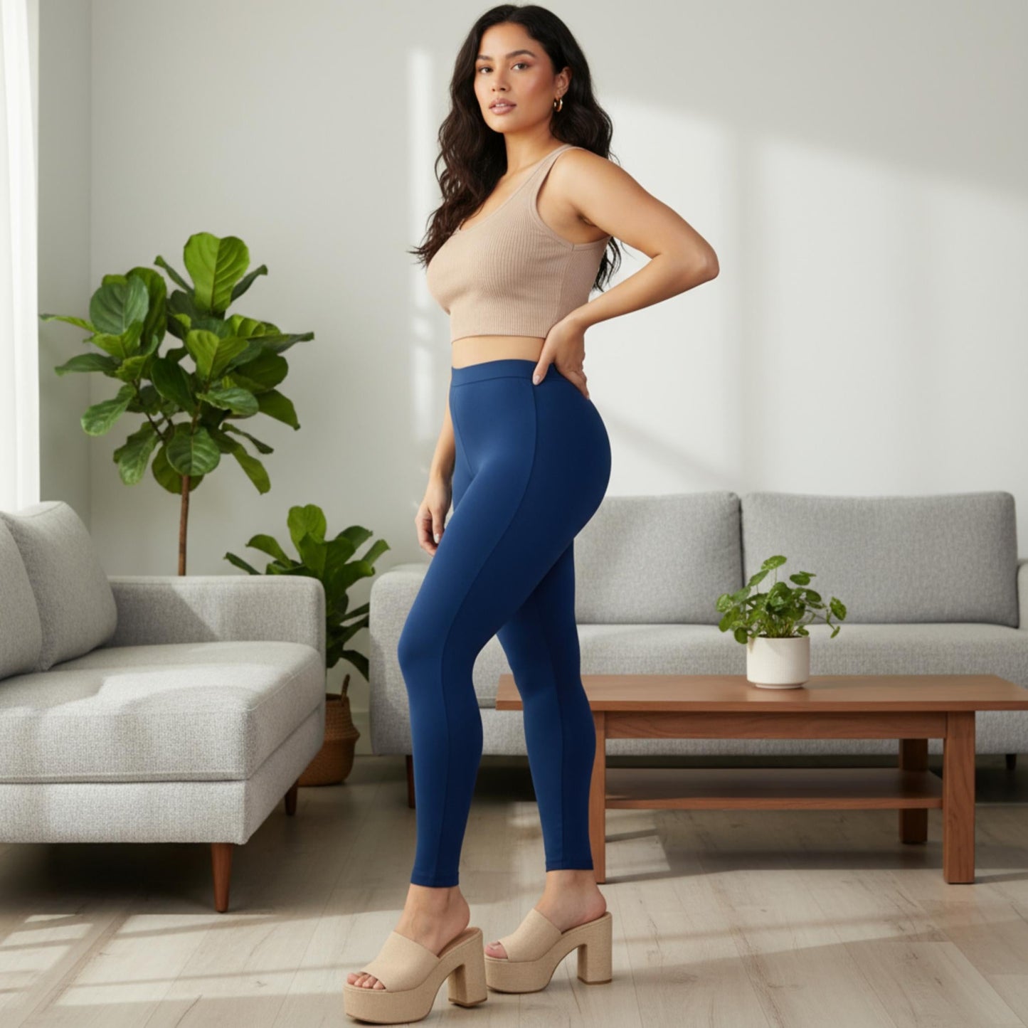 Solid High Waist Legging - ZumBuys