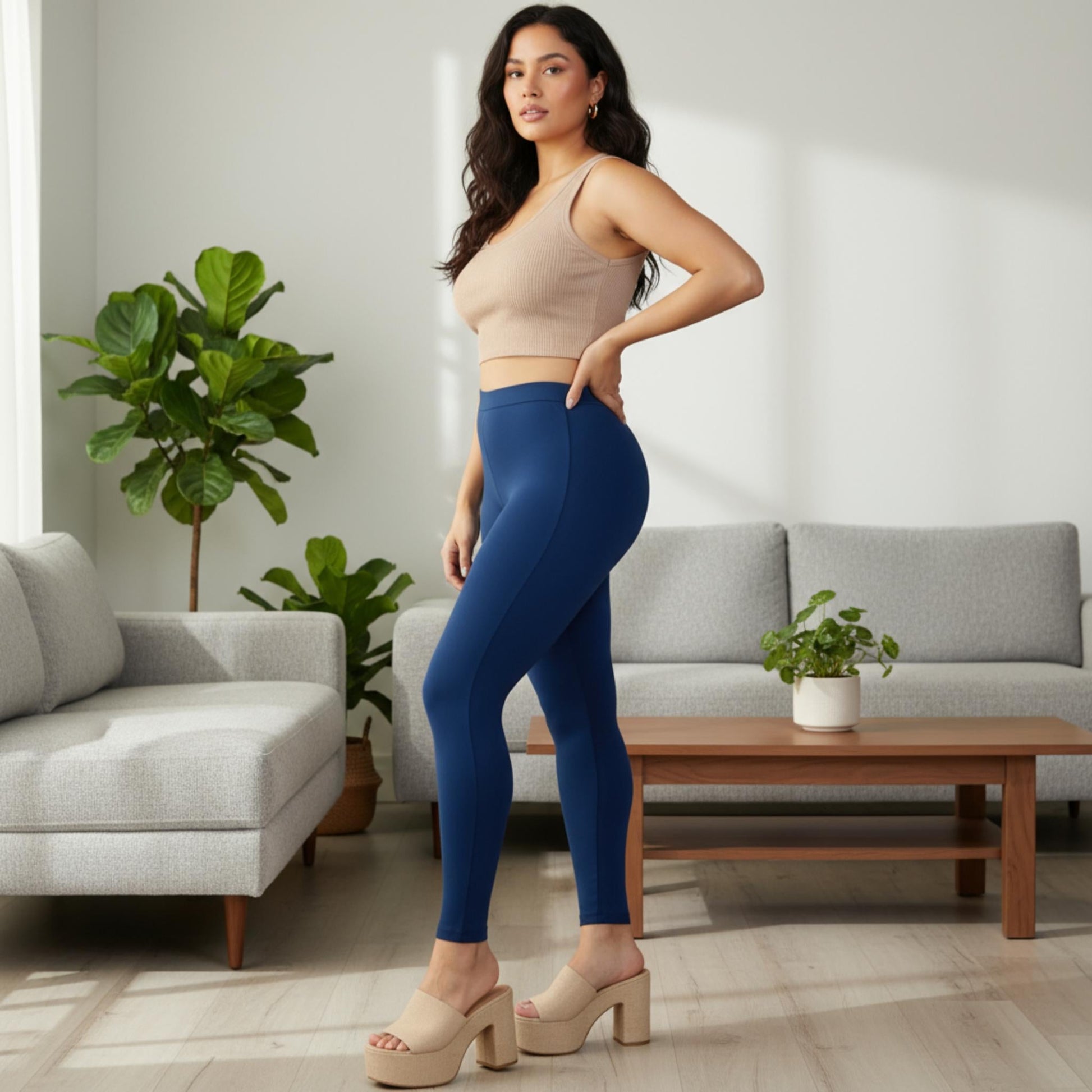 Solid High Waist Legging - ZumBuys
