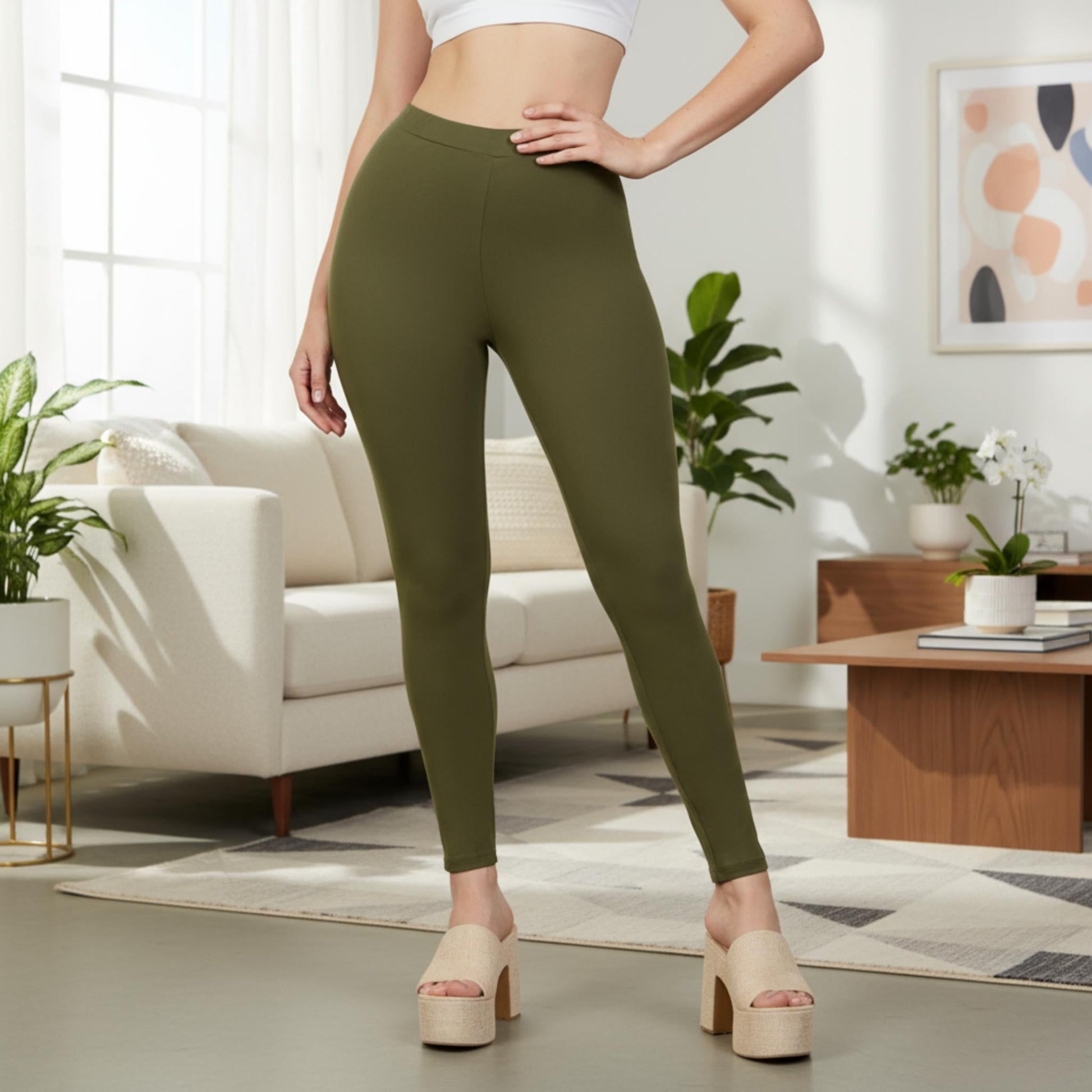 Solid High Waist Legging - ZumBuys