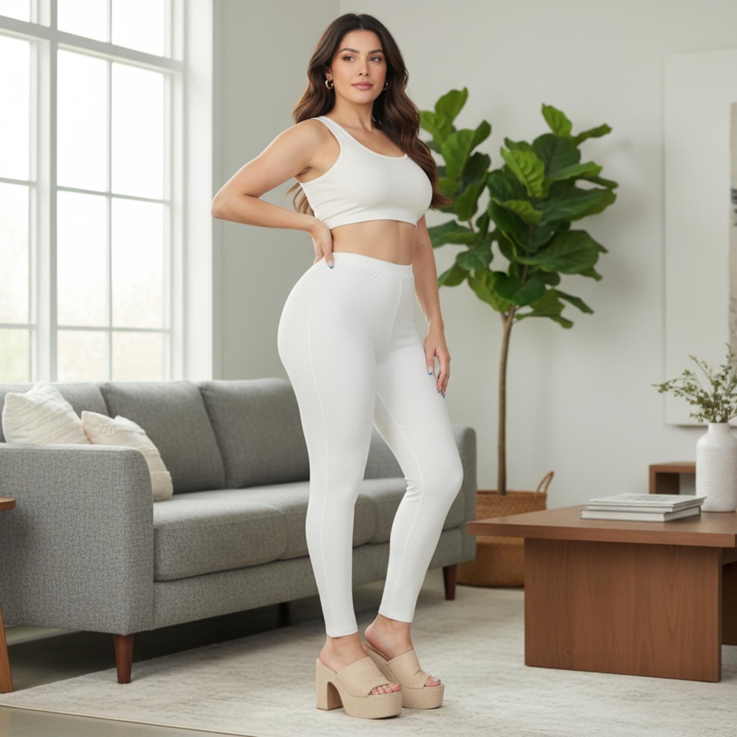 Solid High Waist Legging - ZumBuys