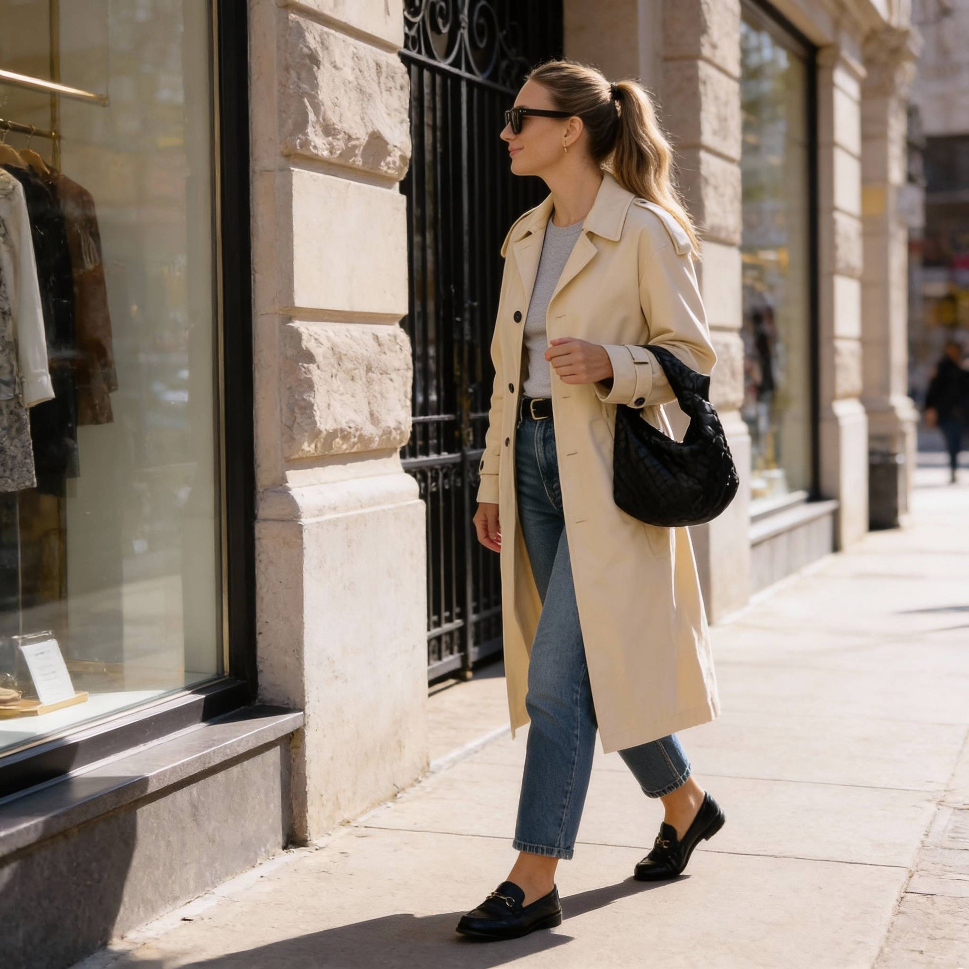 Solid Long Sleeve Trench Coat Woman Lined - ZumBuys