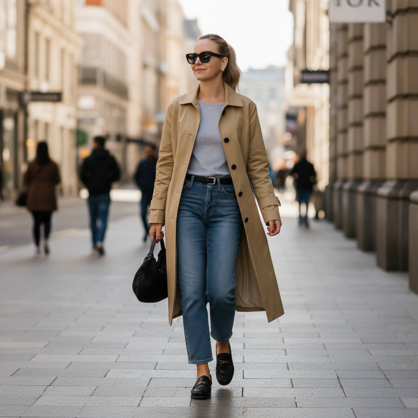 Solid Long Sleeve Trench Coat Woman Lined - ZumBuys