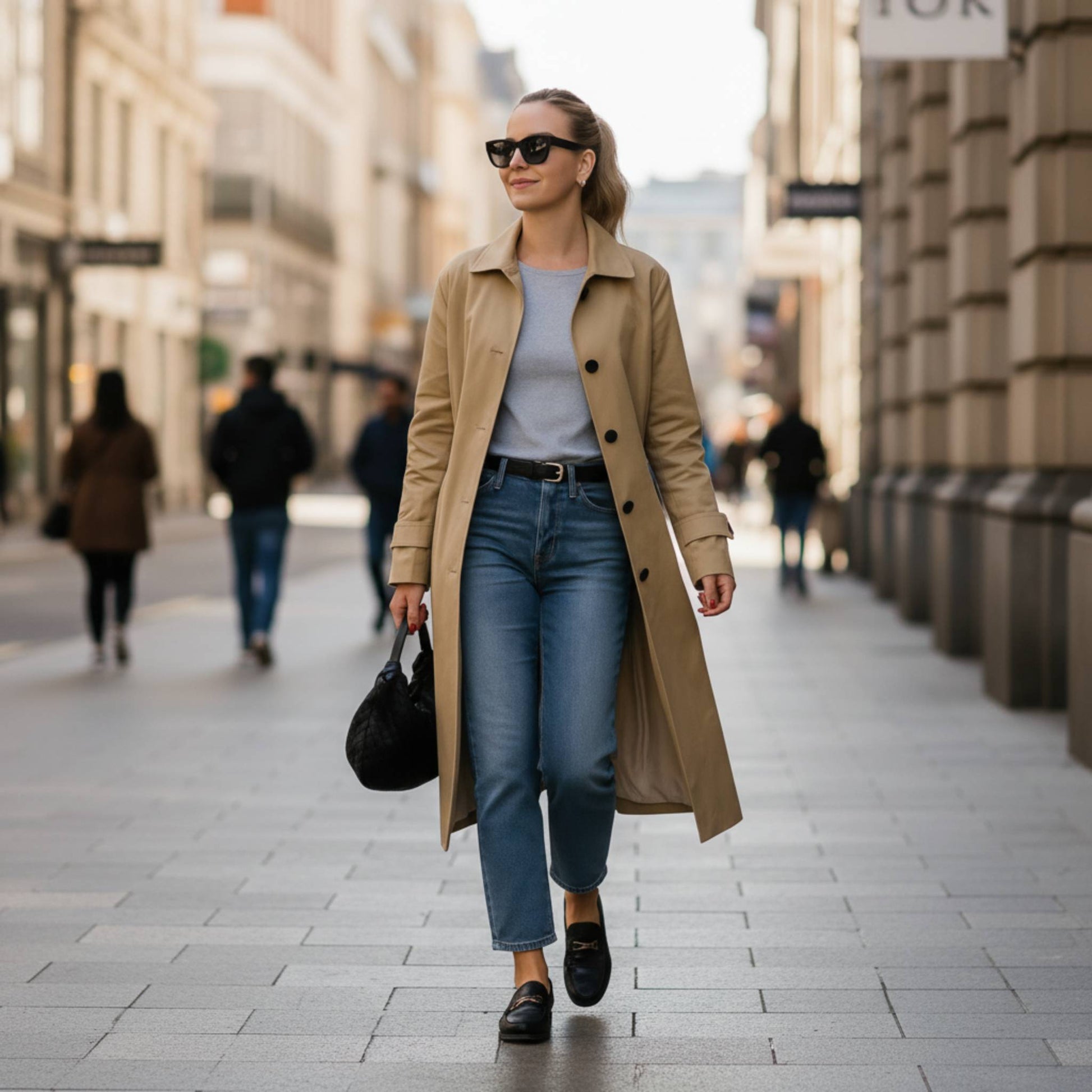 Solid Long Sleeve Trench Coat Woman Lined - ZumBuys