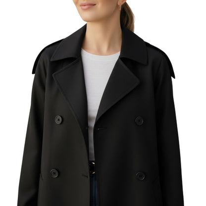 Solid Long Sleeve Trench Coat Woman Lined - ZumBuys