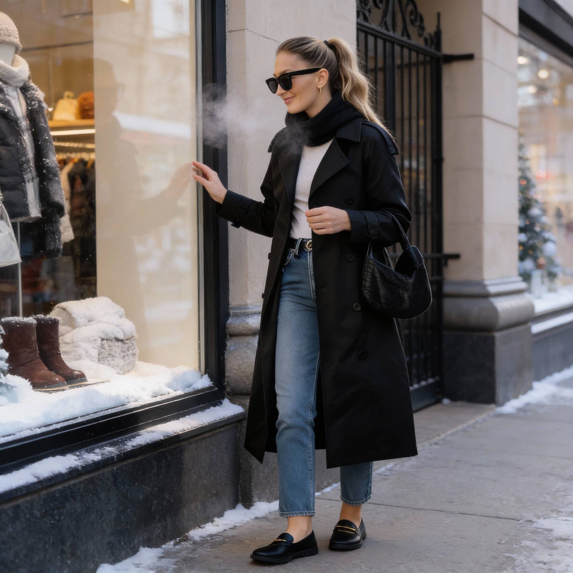 Solid Long Sleeve Trench Coat Woman Lined - ZumBuys