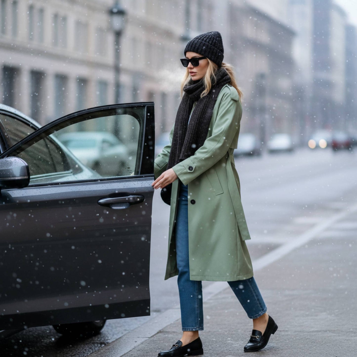 Solid Long Sleeve Trench Coat Woman Lined - ZumBuys