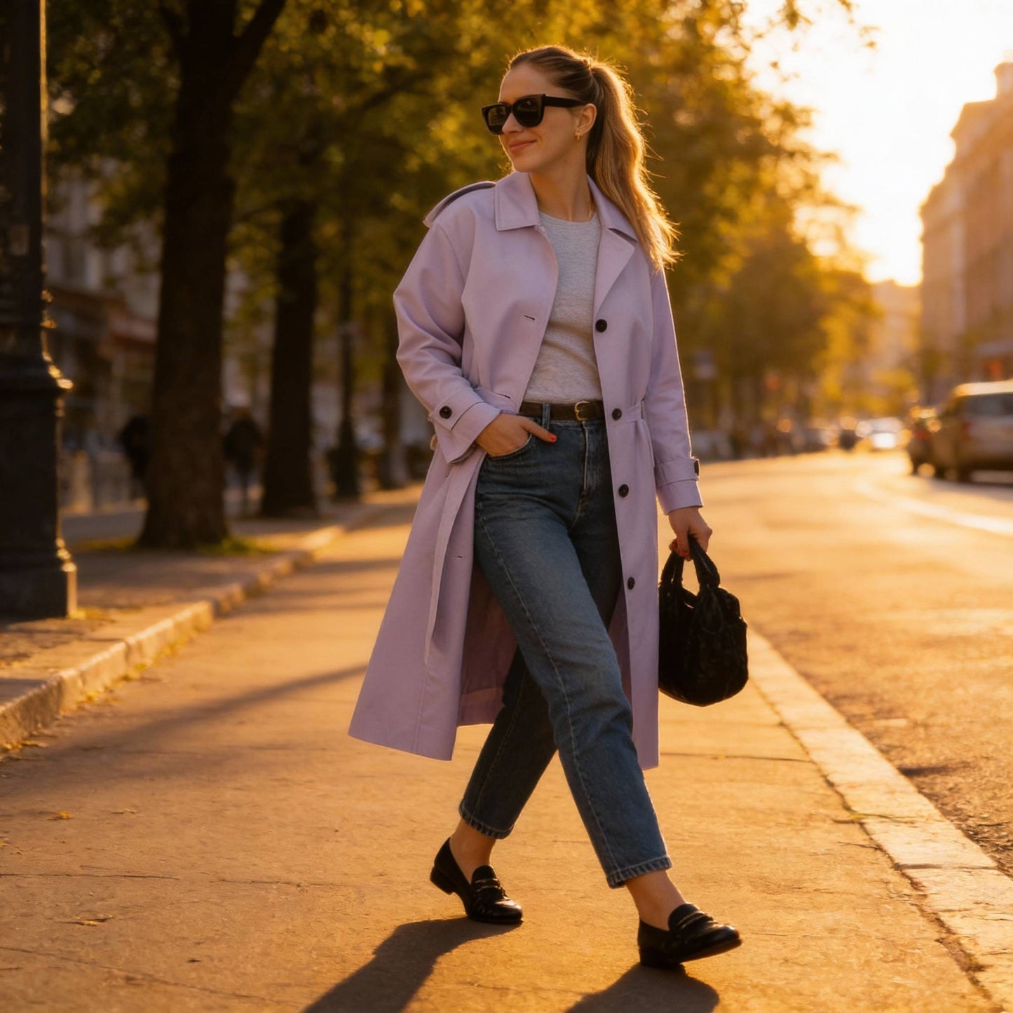 Solid Long Sleeve Trench Coat Woman Lined - ZumBuys