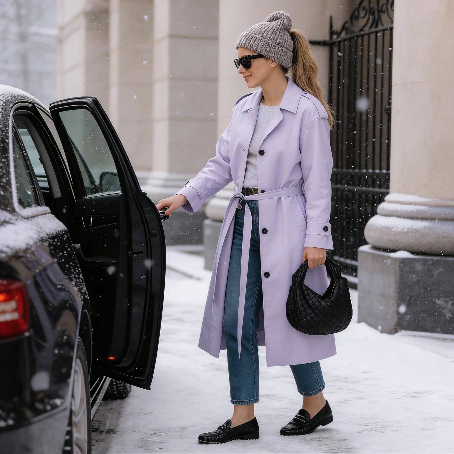 Solid Long Sleeve Trench Coat Woman Lined - ZumBuys