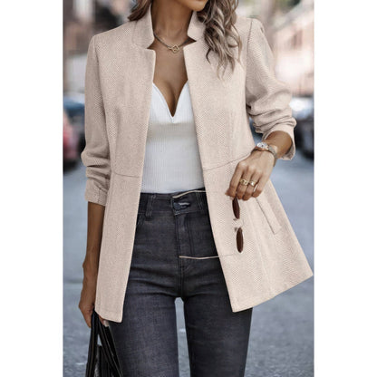 Solid Pocket Long Sleeve Elegant Wool Coat - ZumBuys