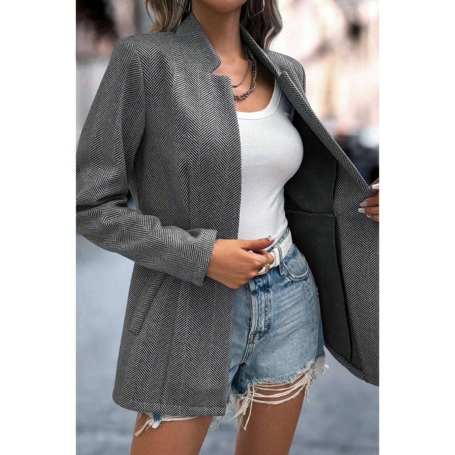 Solid Pocket Long Sleeve Elegant Wool Coat - ZumBuys