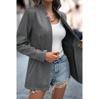 Solid Pocket Long Sleeve Elegant Wool Coat - ZumBuys
