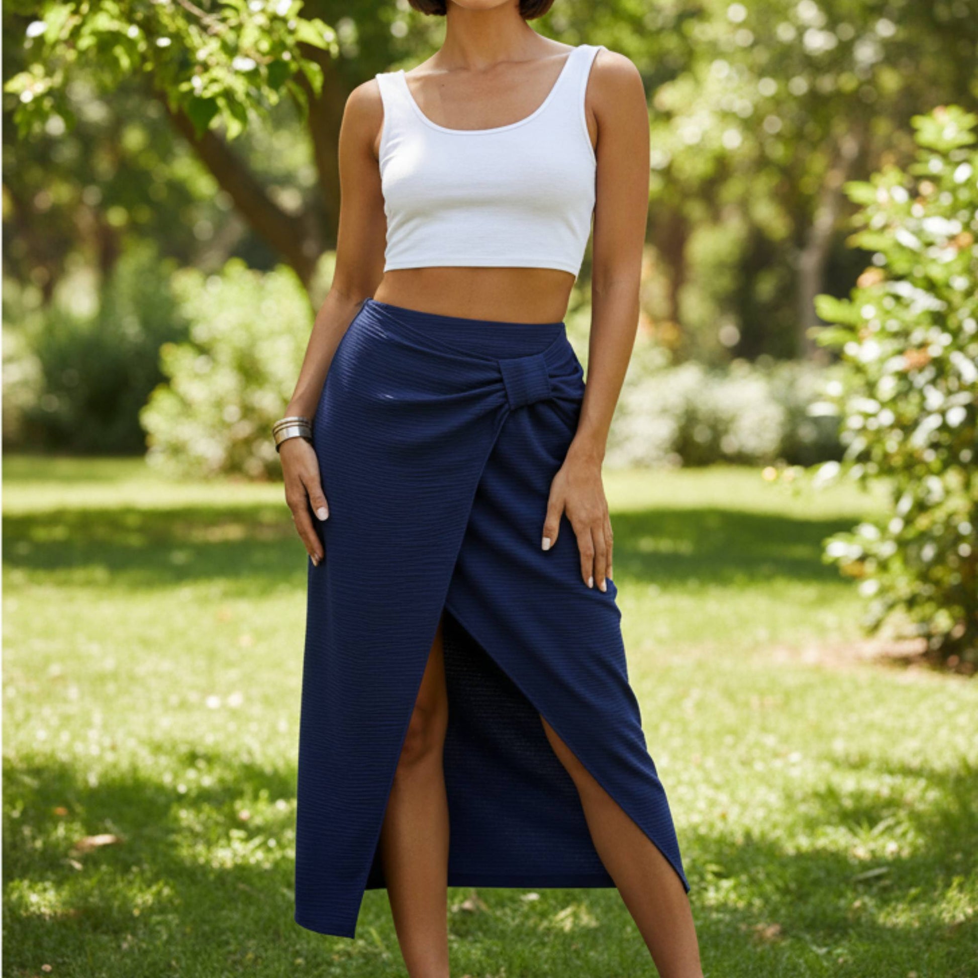 Solid Twist Wrap Assassin Fit Skirt - ZumBuys