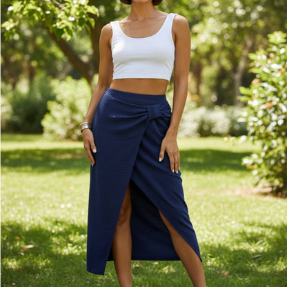 Solid Twist Wrap Assassin Fit Skirt - ZumBuys