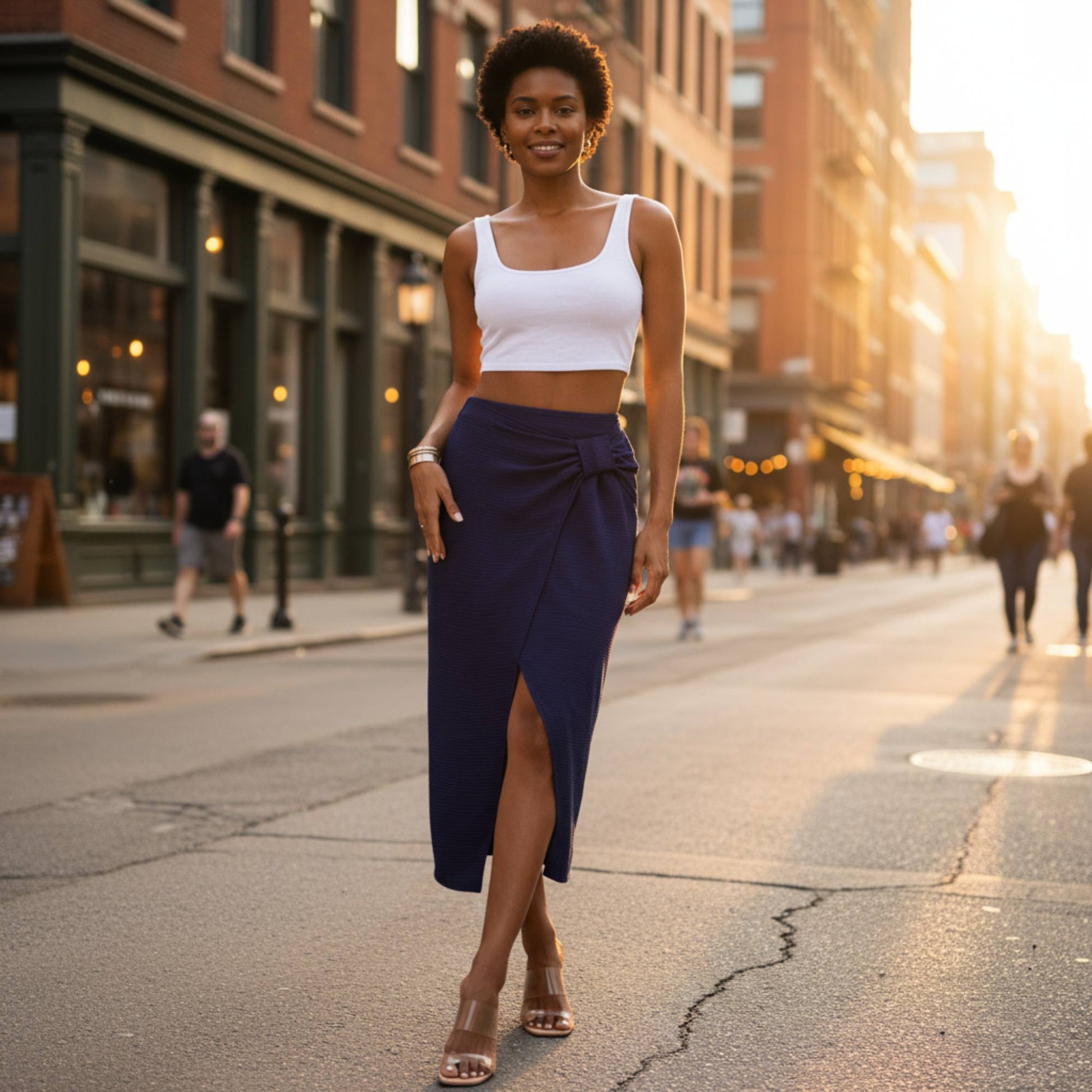 Solid Twist Wrap Assassin Fit Skirt - ZumBuys