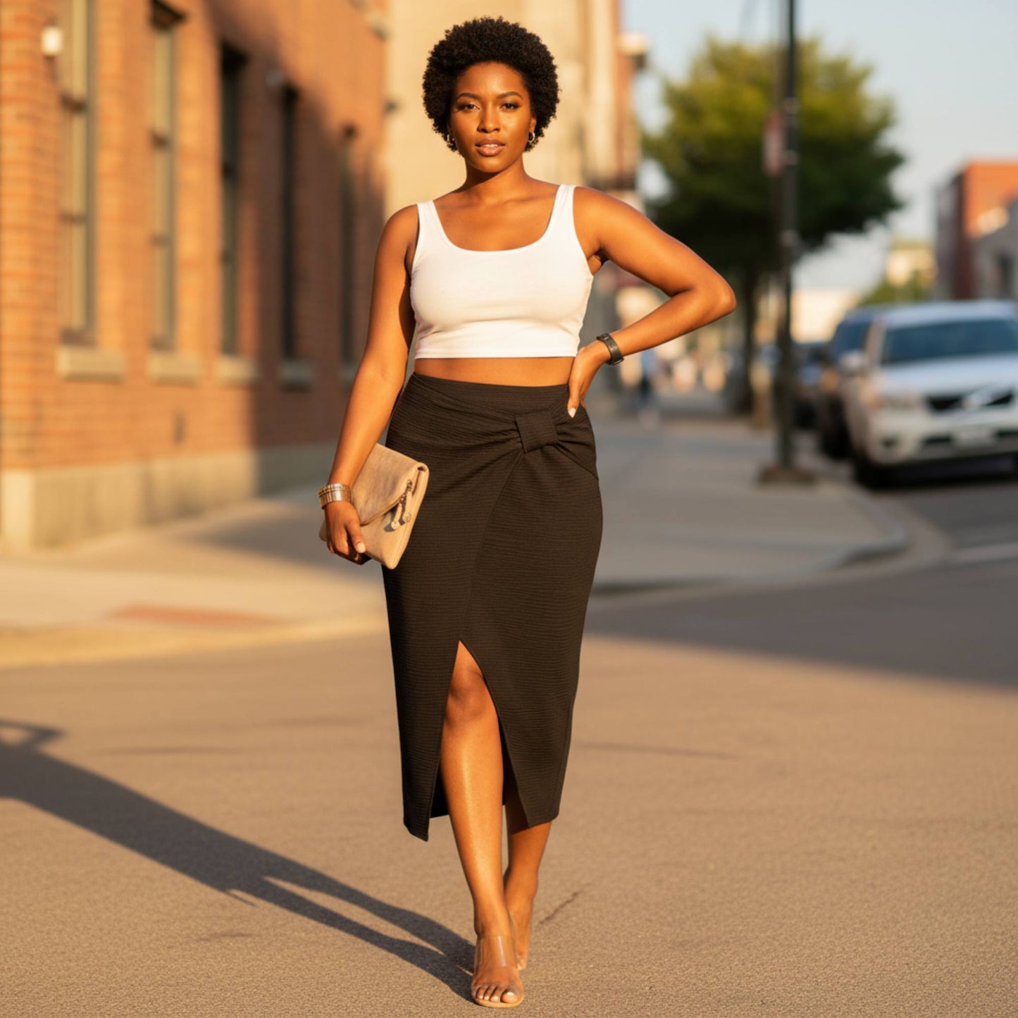 Solid Twist Wrap Assassin Fit Skirt - ZumBuys