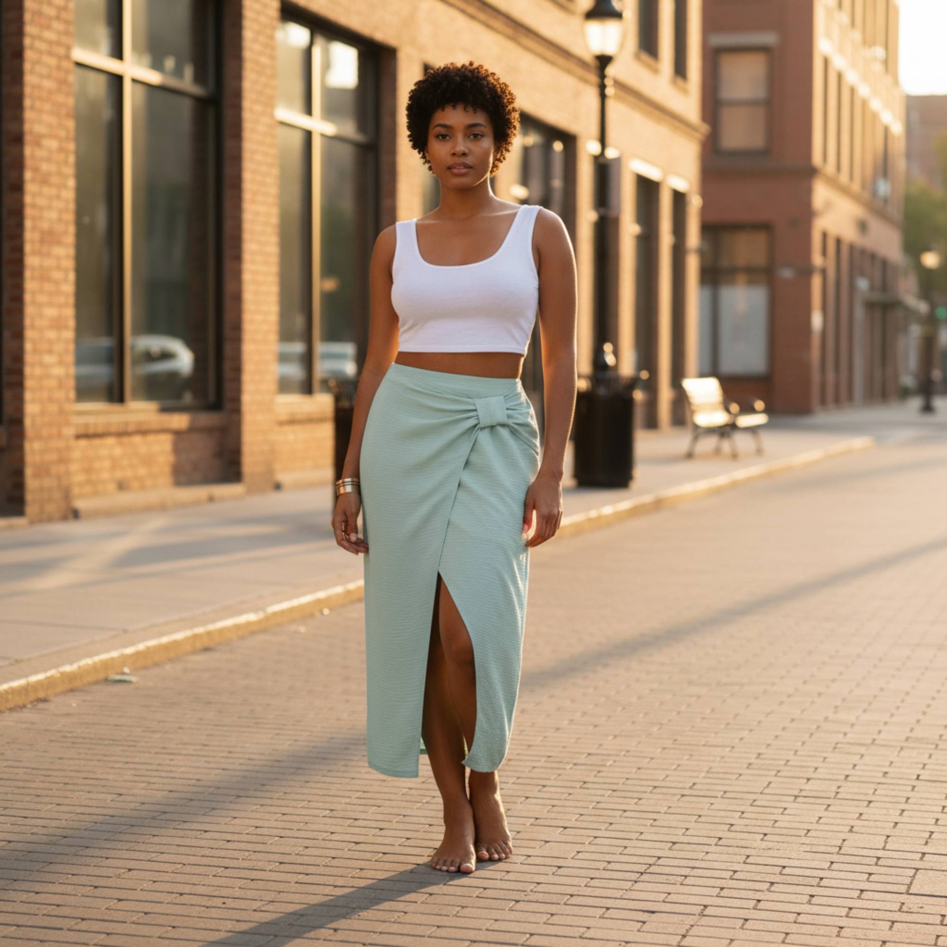 Solid Twist Wrap Assassin Fit Skirt - ZumBuys