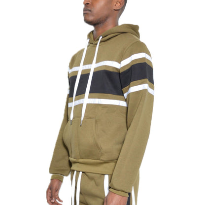 Solid With Three Stripe Pullover Hoodie - ZumBuys
