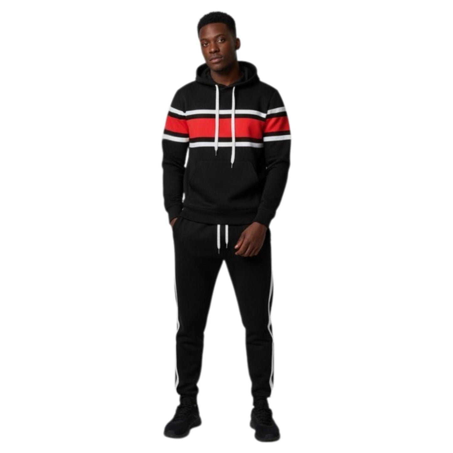 Solid With Three Stripe Pullover Hoodie - ZumBuys