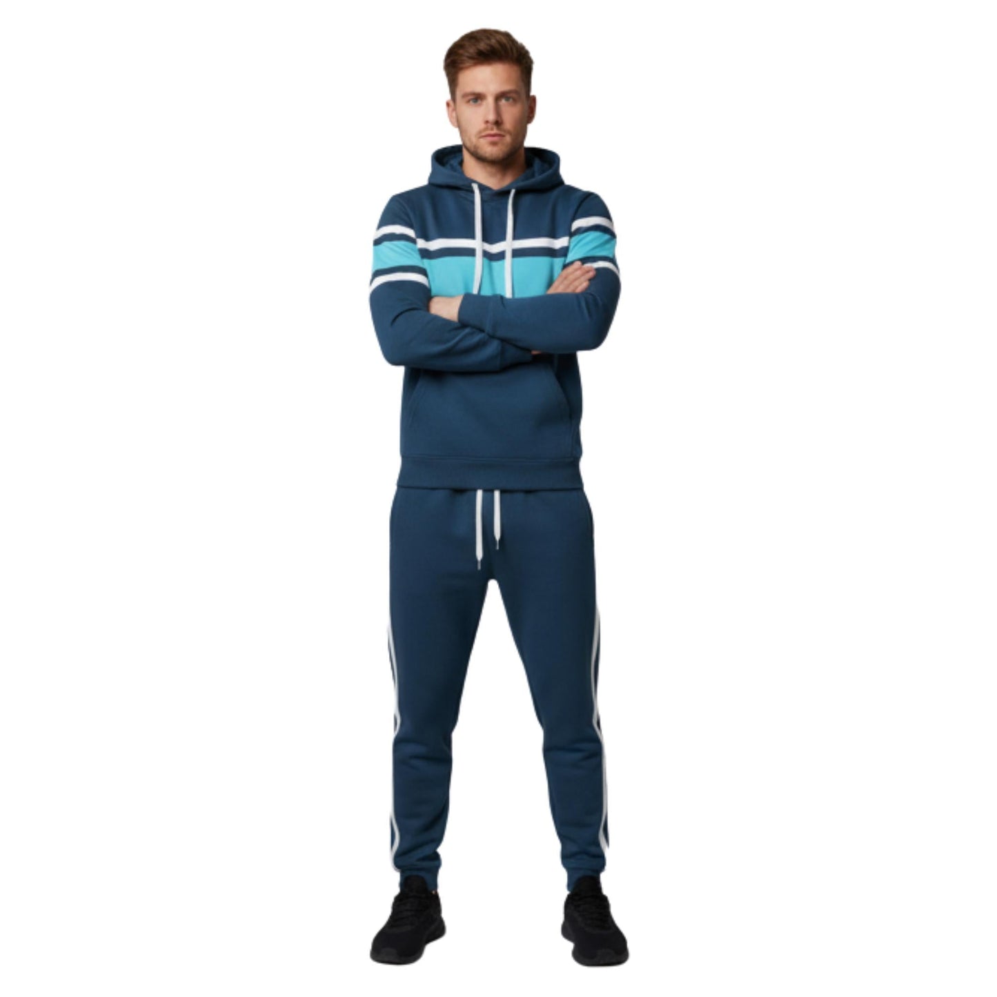 Solid With Three Stripe Pullover Hoodie - ZumBuys