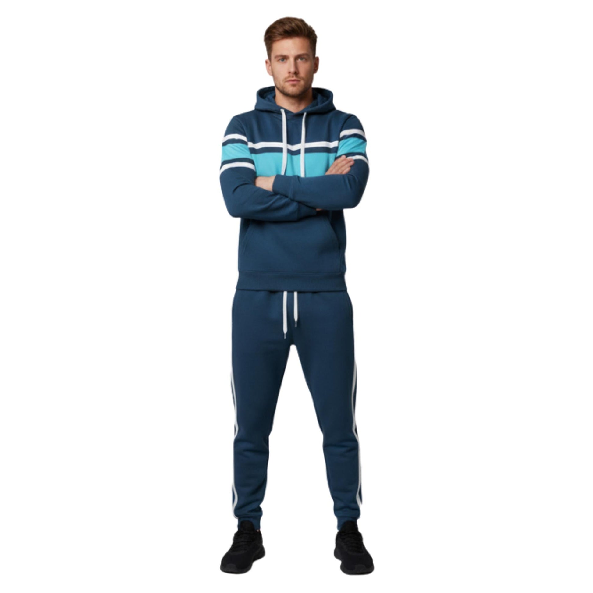 Solid With Three Stripe Pullover Hoodie - ZumBuys