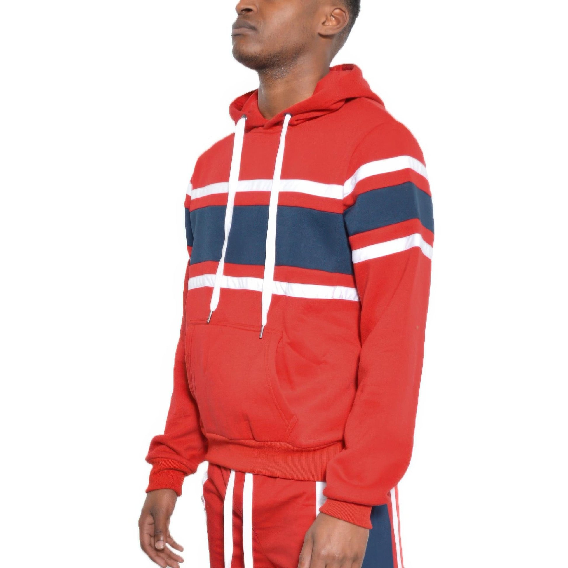 Solid With Three Stripe Pullover Hoodie - ZumBuys