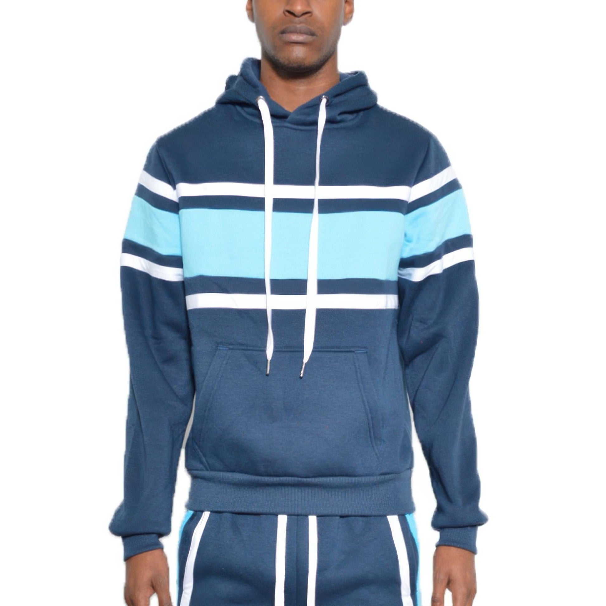 Solid With Three Stripe Pullover Hoodie - ZumBuys
