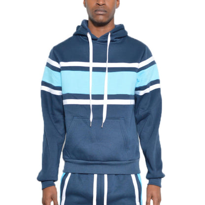 Solid With Three Stripe Pullover Hoodie - ZumBuys