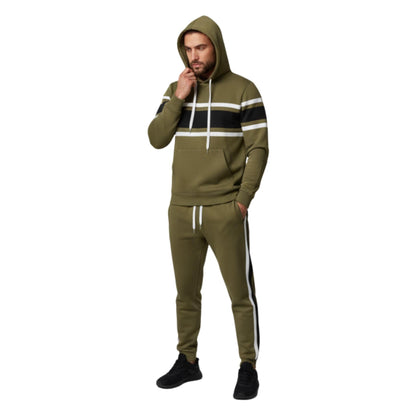 Solid With Three Stripe Pullover Hoodie - ZumBuys