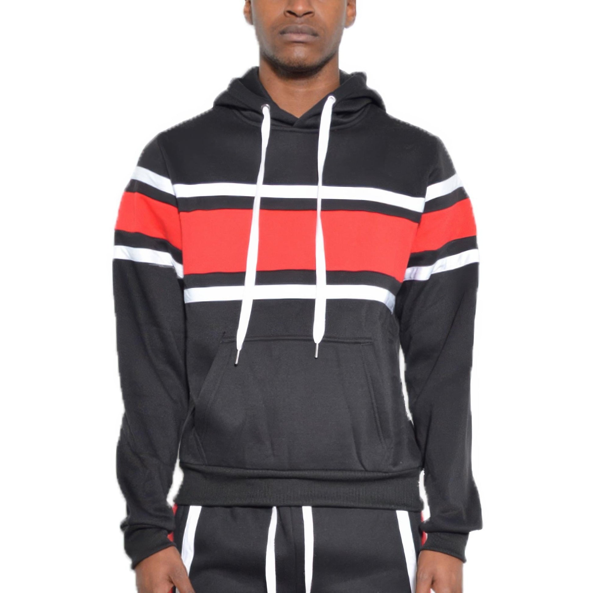 Solid With Three Stripe Pullover Hoodie - ZumBuys