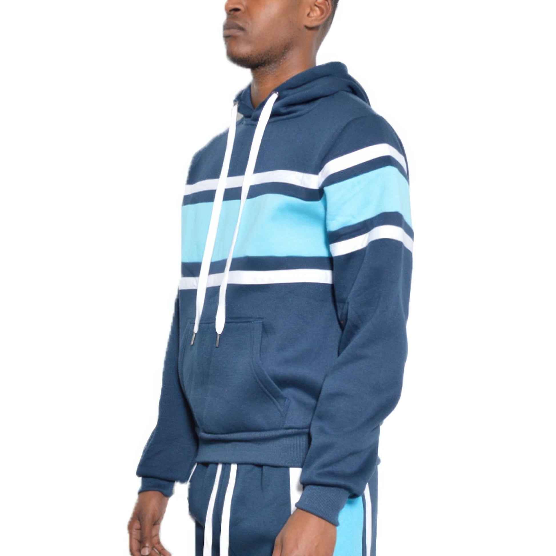 Solid With Three Stripe Pullover Hoodie - ZumBuys