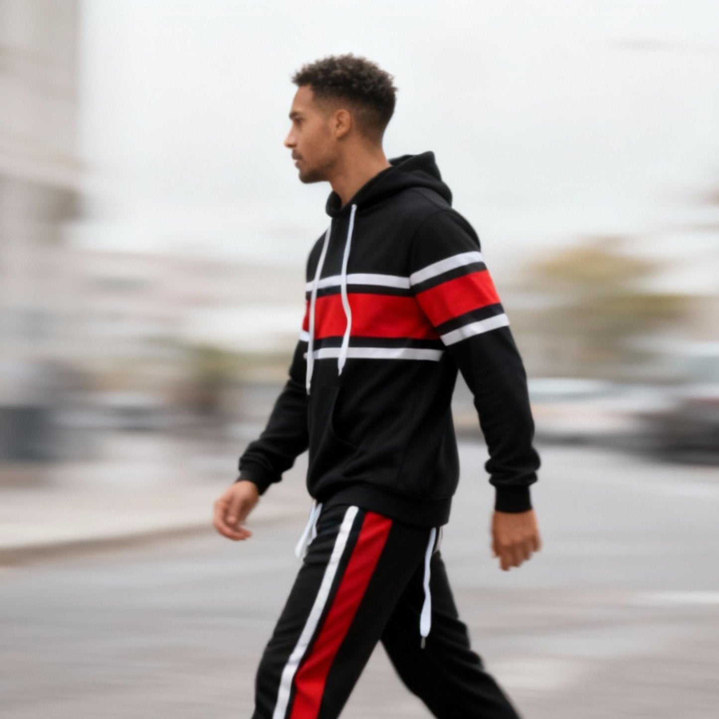Solid With Three Stripe Pullover Hoodie - ZumBuys
