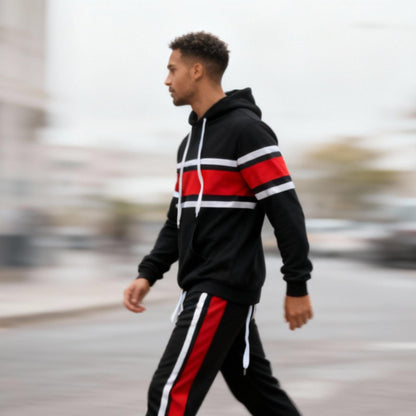 Solid With Three Stripe Pullover Hoodie - ZumBuys