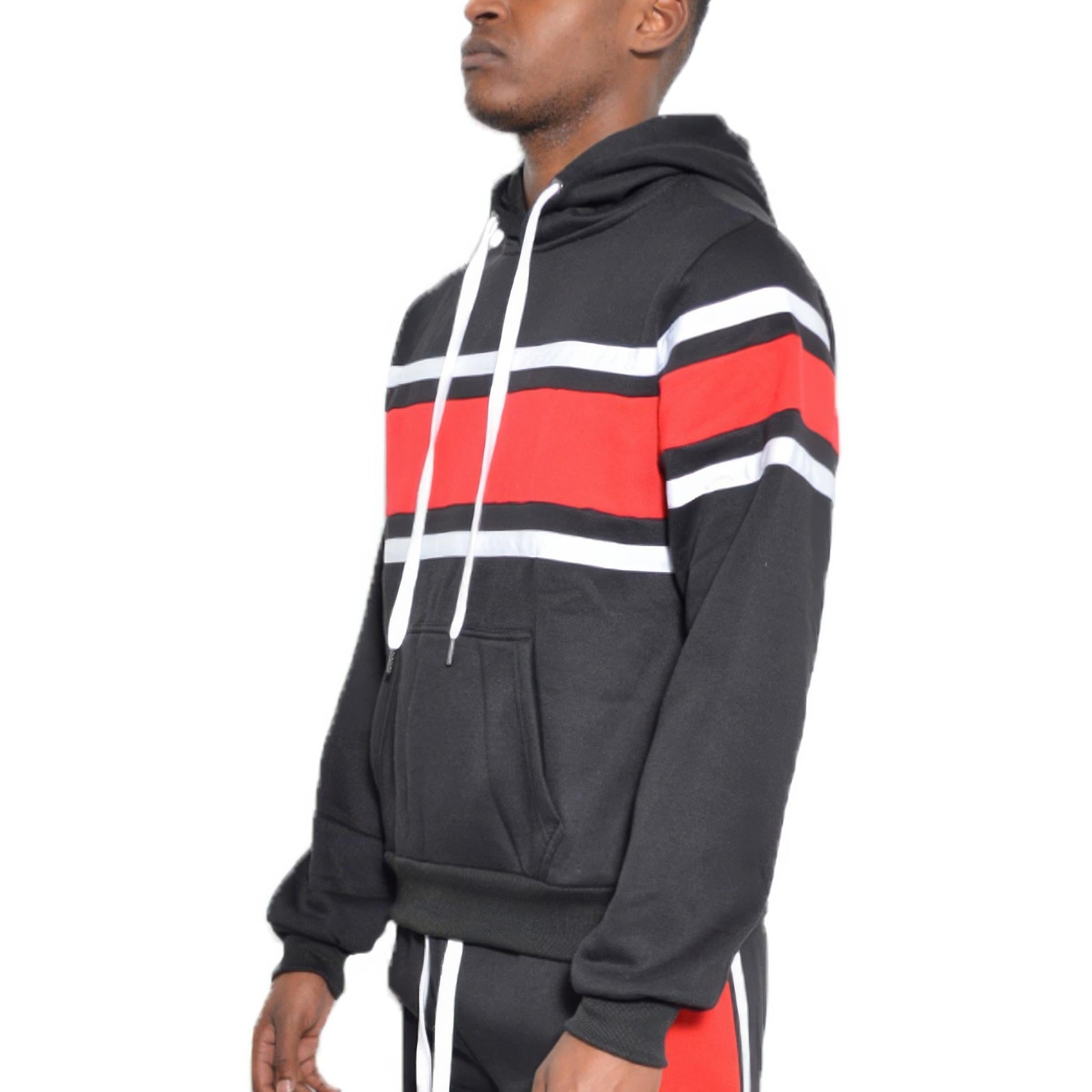 Solid With Three Stripe Pullover Hoodie - ZumBuys