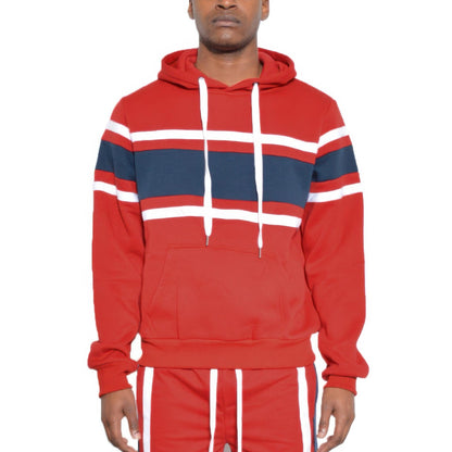 Solid With Three Stripe Pullover Hoodie - ZumBuys
